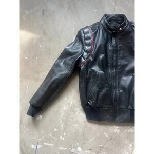 Vintage Leather Jacket, Yamaha 1980s
